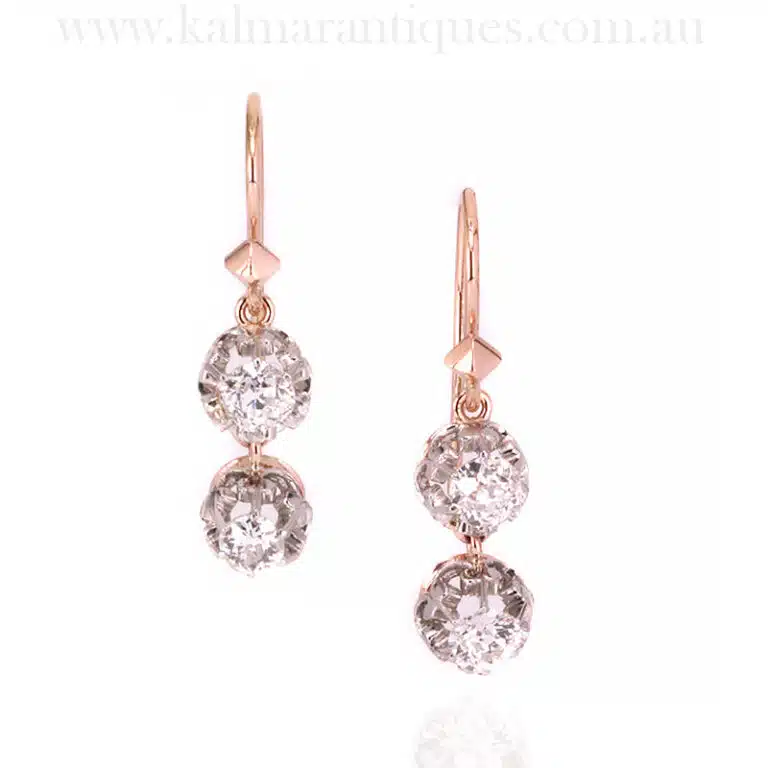 1920's Art Deco diamond drop earrings