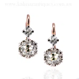 Antique style diamond earrings