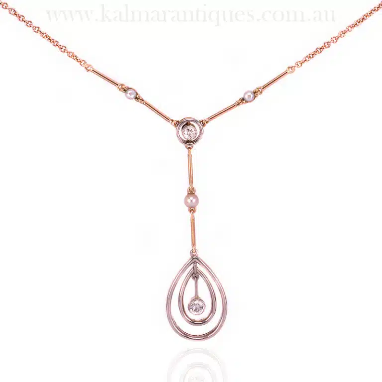 1920's diamond and pearl necklace