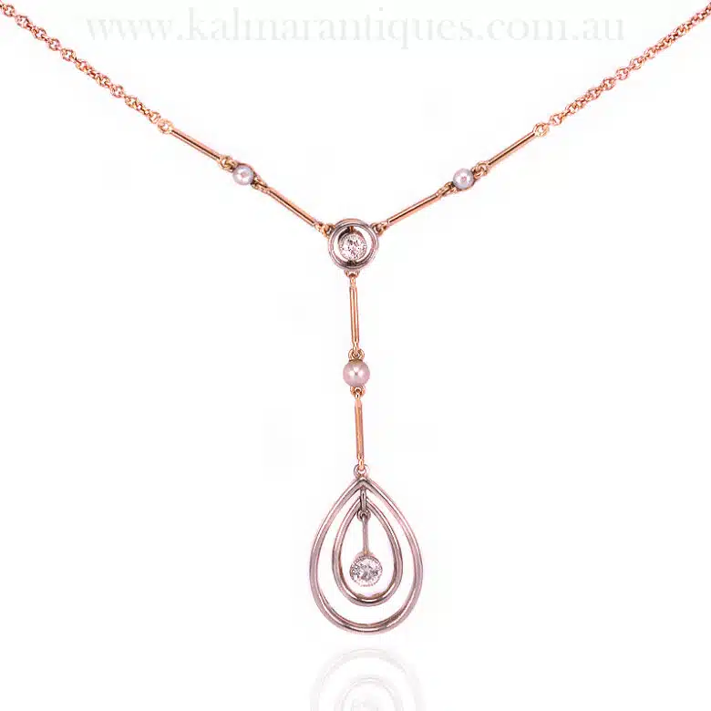 1920's diamond and pearl necklace