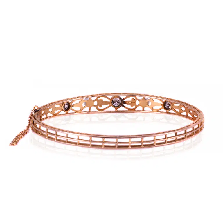 Antique diamond and pearl bangle