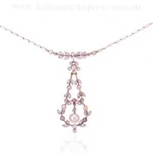 Exquisite Art Deco Diamond and Pearl Necklace
