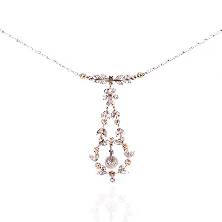 Art Deco Diamond and Pearl Necklace
