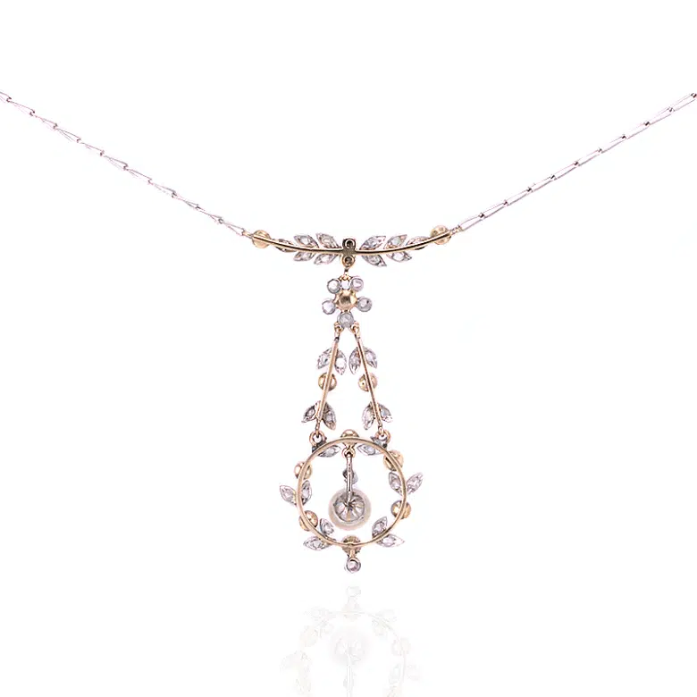 Art Deco Diamond and Pearl Necklace