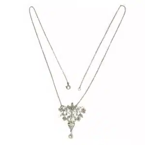 Art Deco diamond and pearl necklace