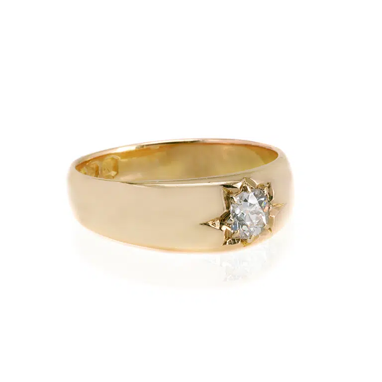 Antique mine cut diamond ring