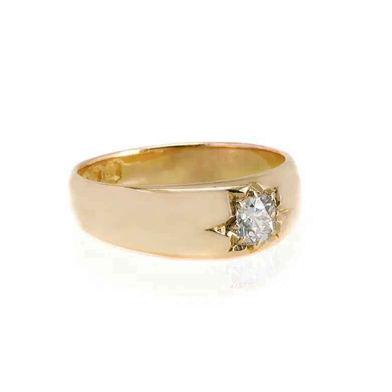 Antique mine cut diamond ring