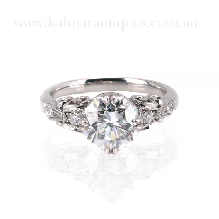 Exquisite Platinum Diamond Engagement Ring