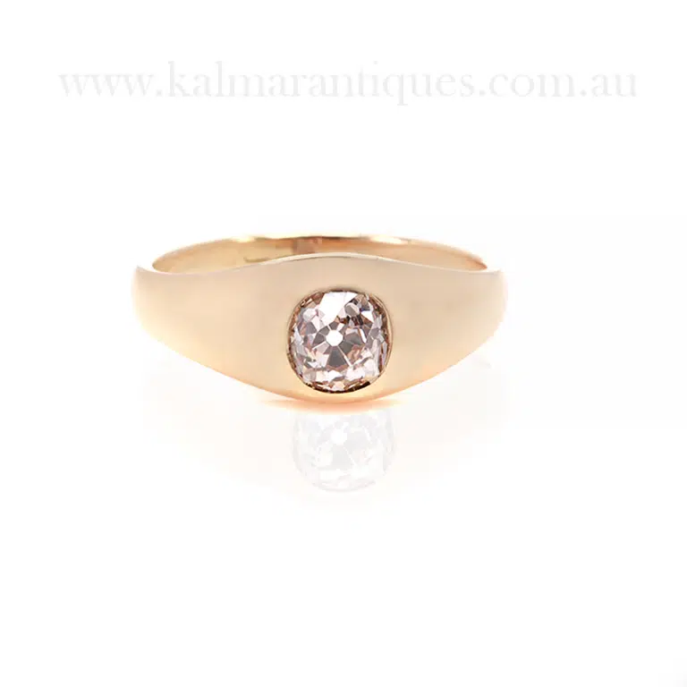 Antique gypsy set diamond ring