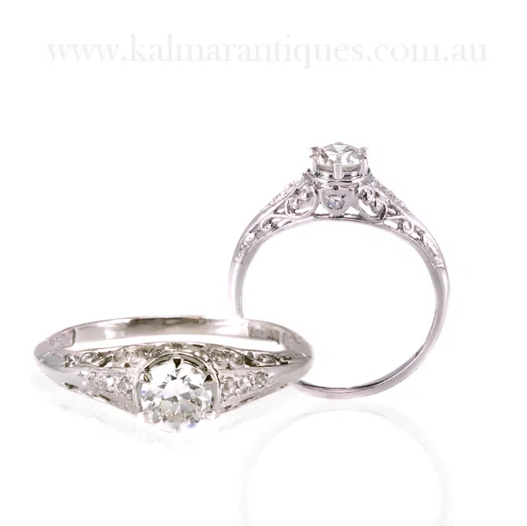Art Deco diamond engagement ring
