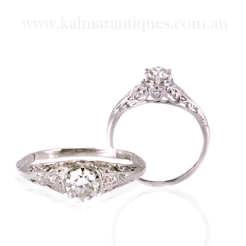 Beautiful Art Deco diamond engagement ring