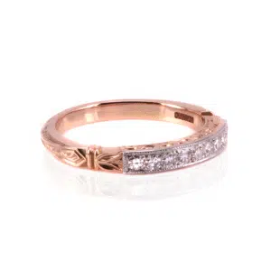 Rose gold and platinum diamond ring