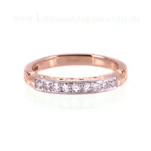 Rose gold and platinum diamond ring