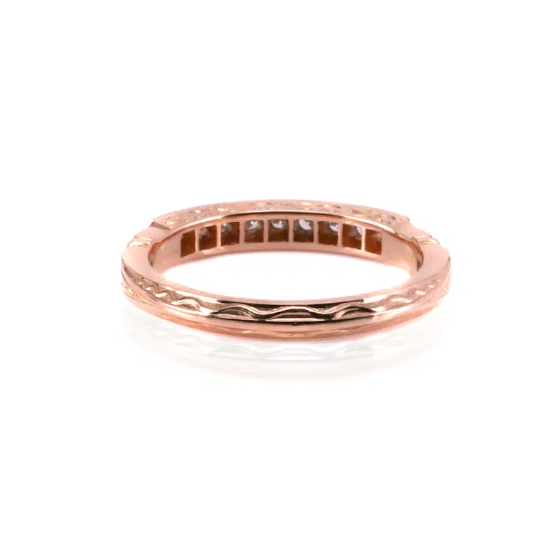 Rose gold and platinum diamond ring