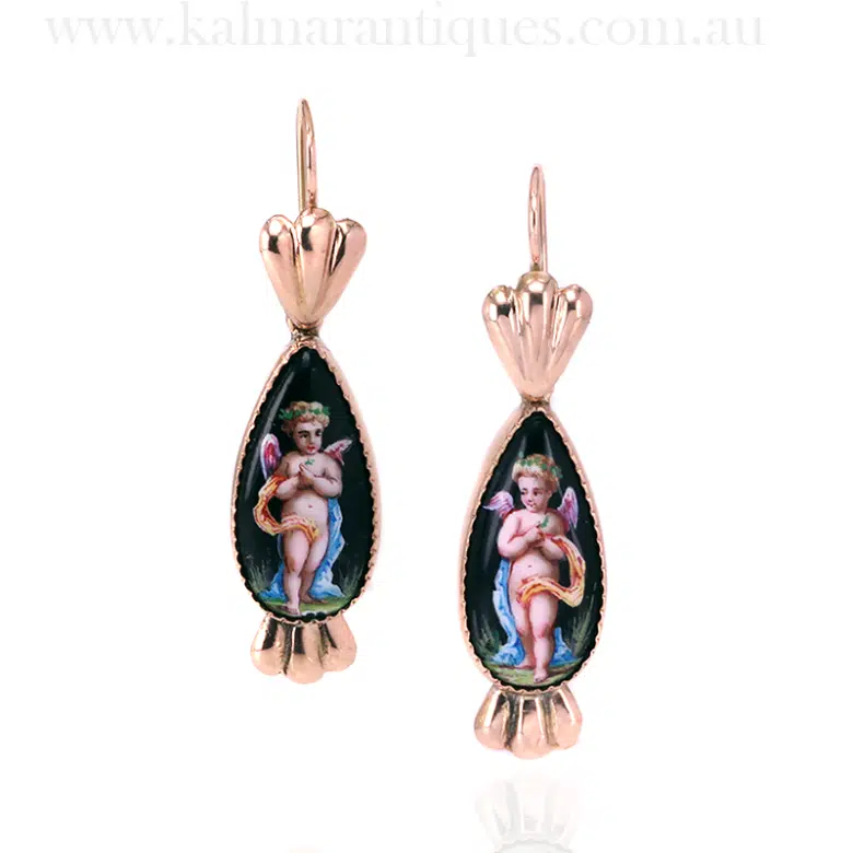Antique enamel earrings