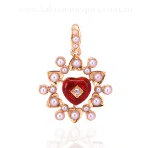 Antique diamond and pearl pendant