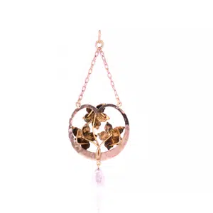 Charming antique enamel and pearl pendant