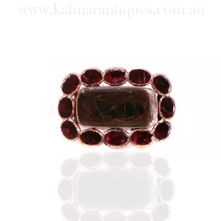 Antique garnet brooch made in the 1860's
