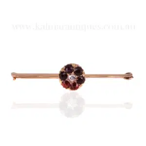 antique garnet and diamond brooch