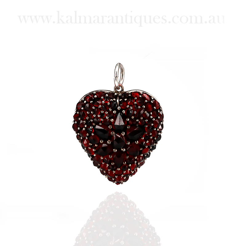 Antique Bohemian garnet pendant and locket