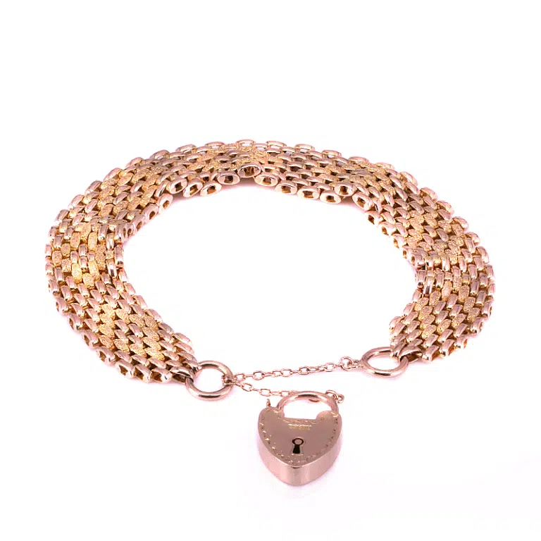 Antique rose gold gate link bracelet