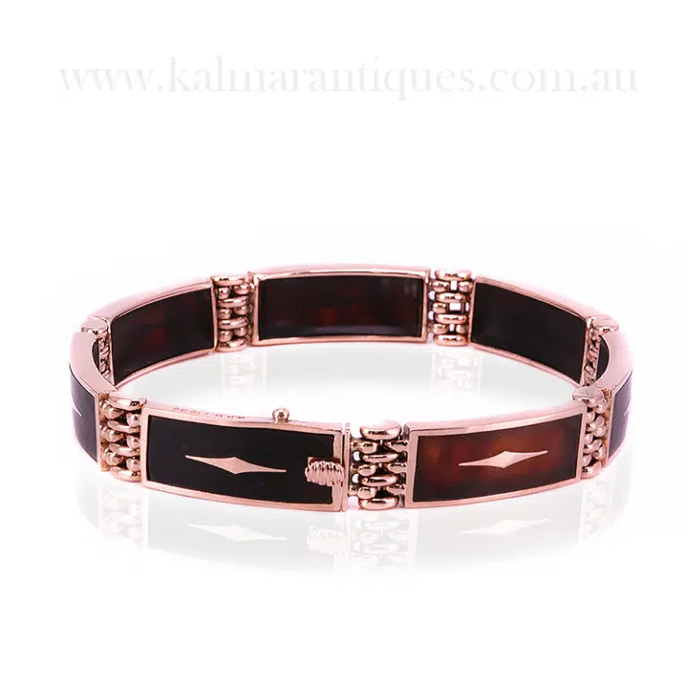 Antique rose gold pique bracelet