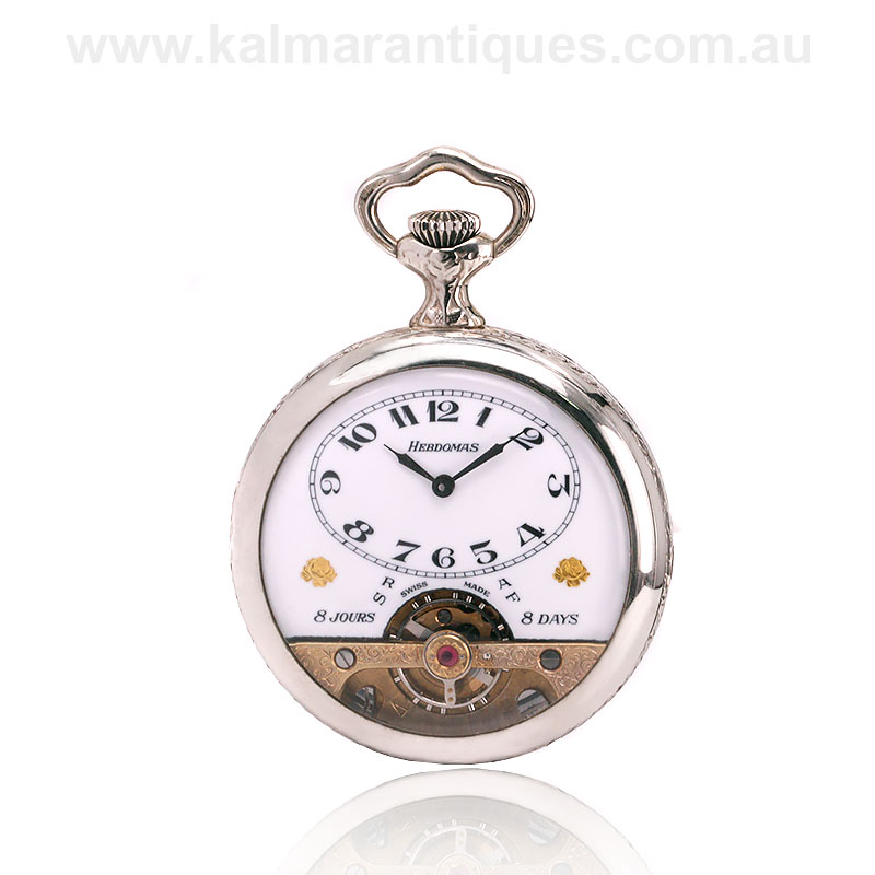 Vintage Hebdomas 8-day pocket watch made in the 1960's