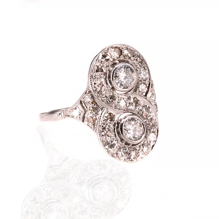 Art Deco diamond infinity ring