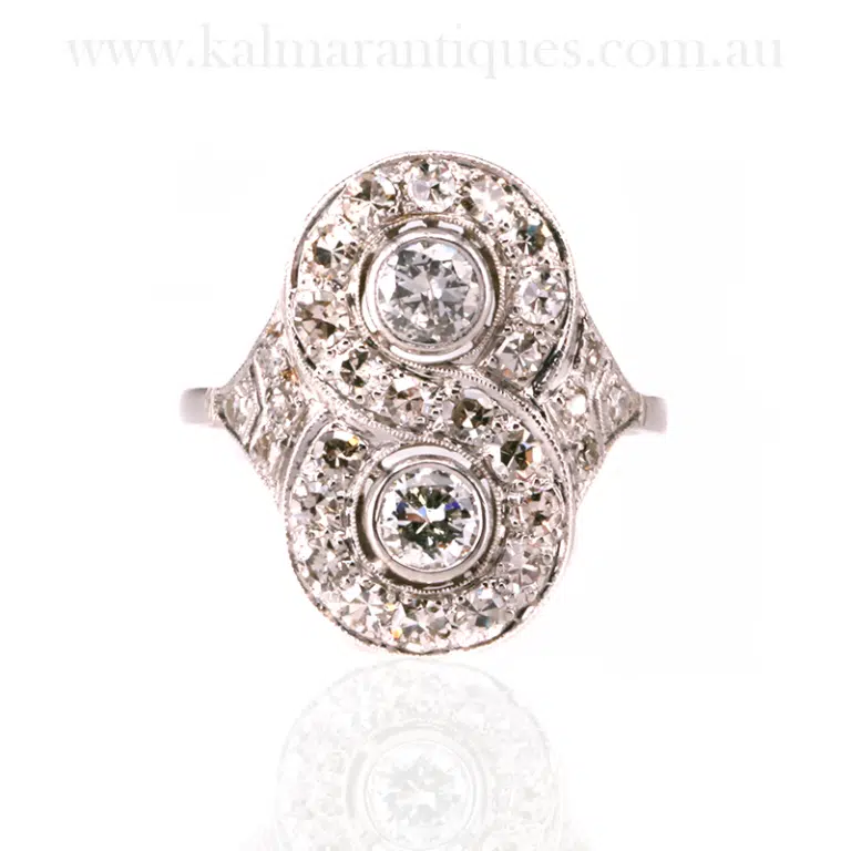 Art Deco diamond infinity ring