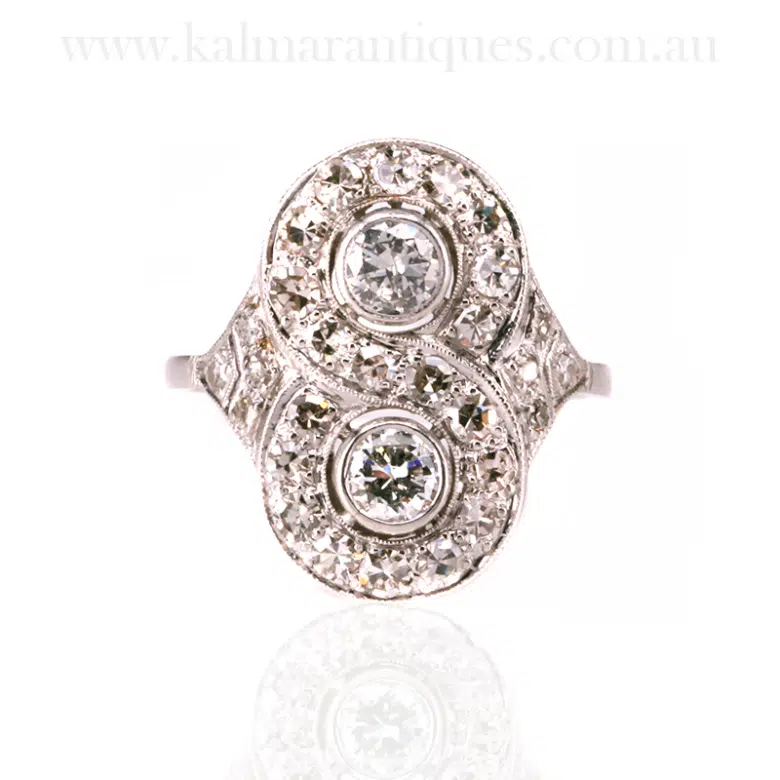 Art Deco diamond infinity ring
