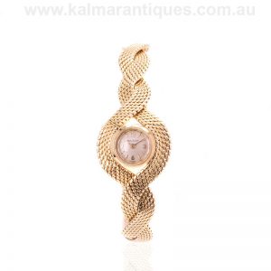 Vintage 18 carat gold back wind Jaeger LeCoultre watch