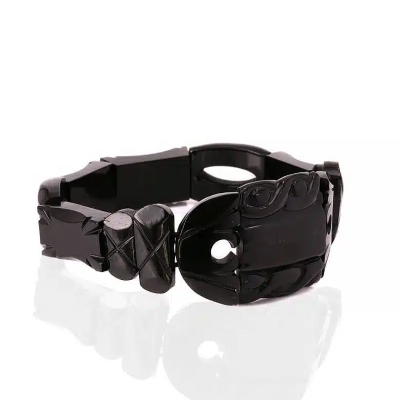 Antique Whitby Jet bracelet made in the Victorian era