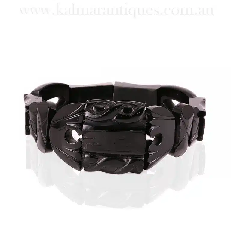 Antique Whitby Jet bracelet made in the Victorian era