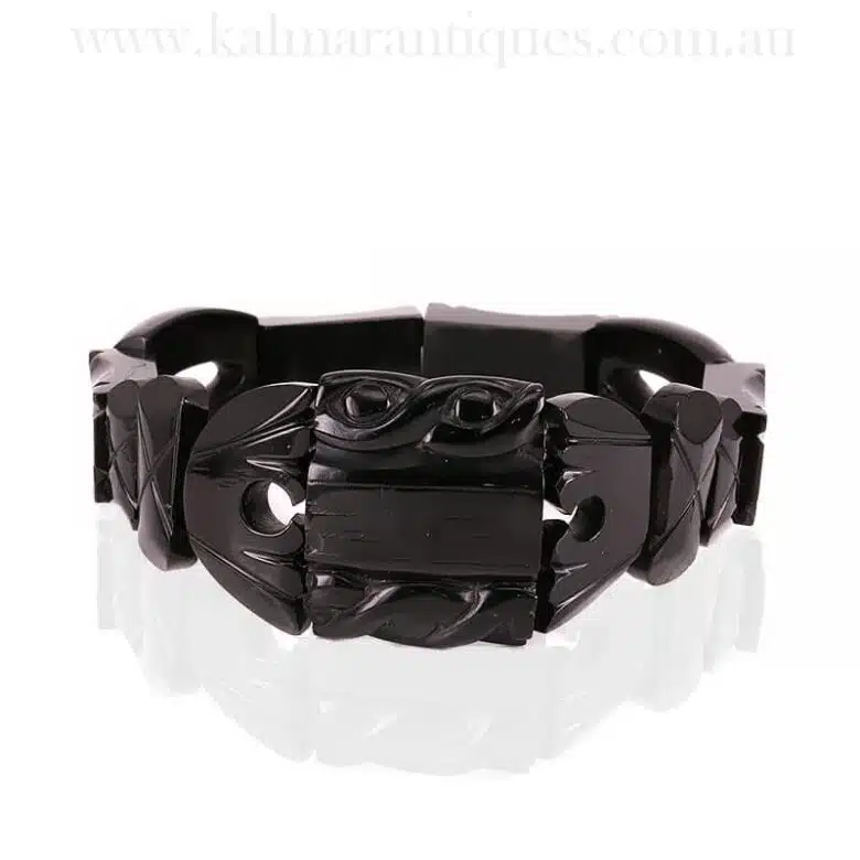Antique Whitby Jet bracelet made in the Victorian era