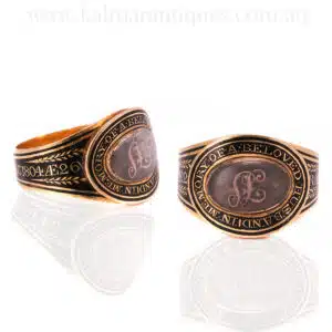 Antique mourning ring made in 1804 for Francis Stephens