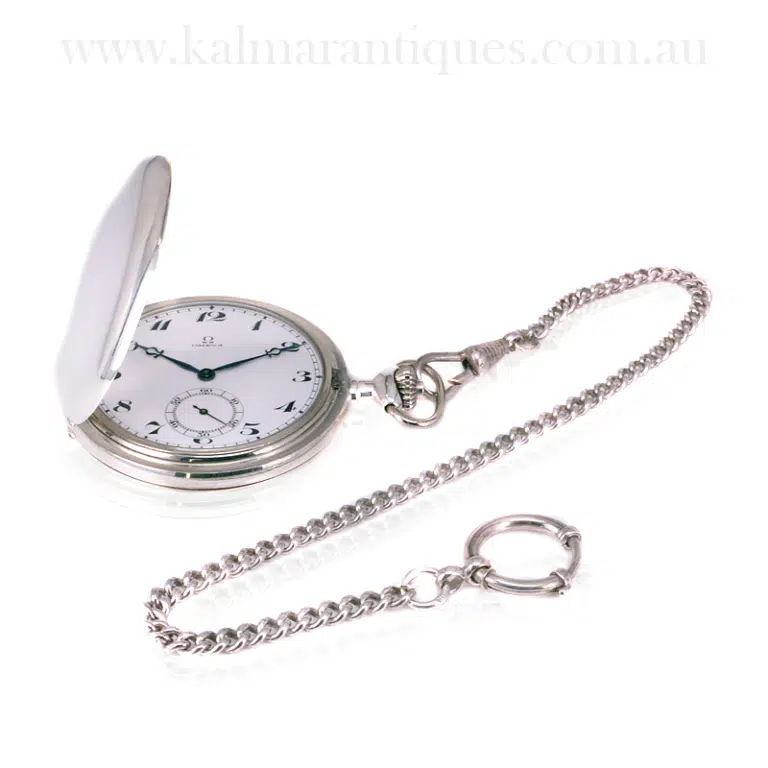 Antique Omega pocket watch and chain