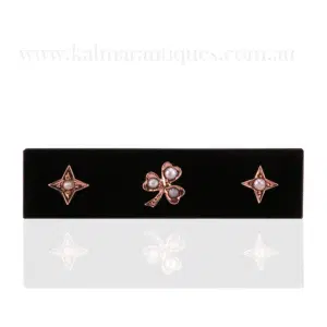 Victorian onyx and pearl brooch