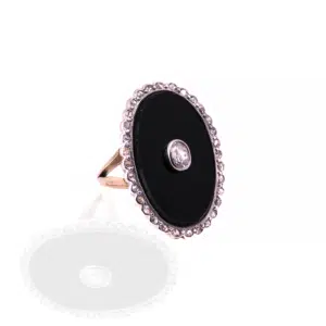 Onyx and diamond Art Deco ring