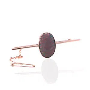 Art Deco Lightning Ridge opal brooch