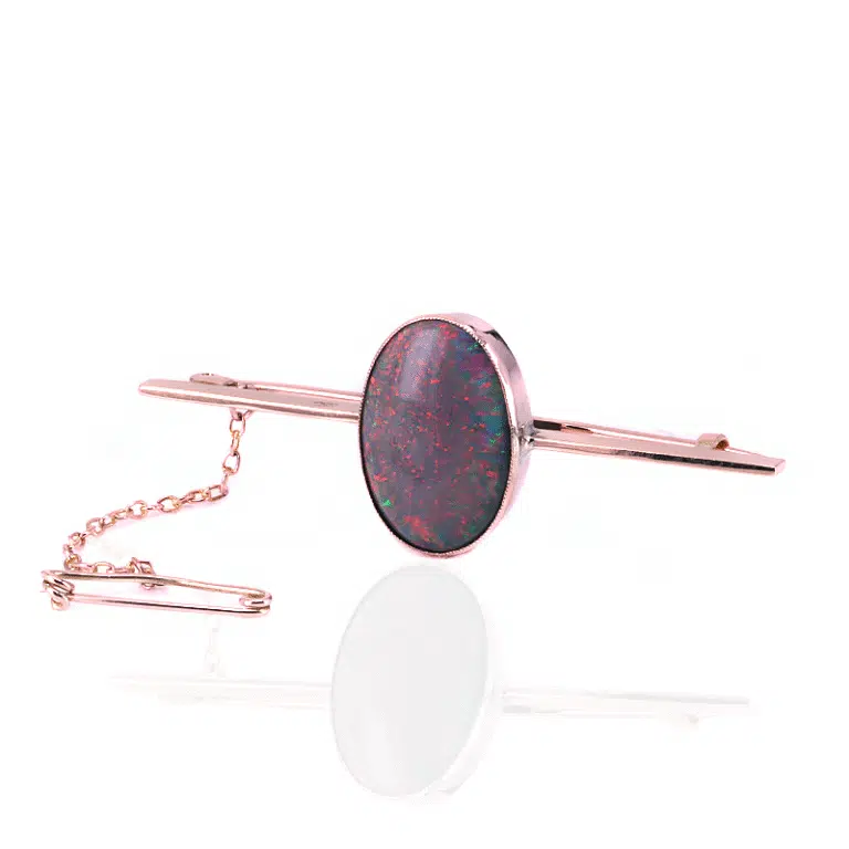 Art Deco Lightning Ridge opal brooch