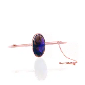 Solid black opal brooch from the 1920's