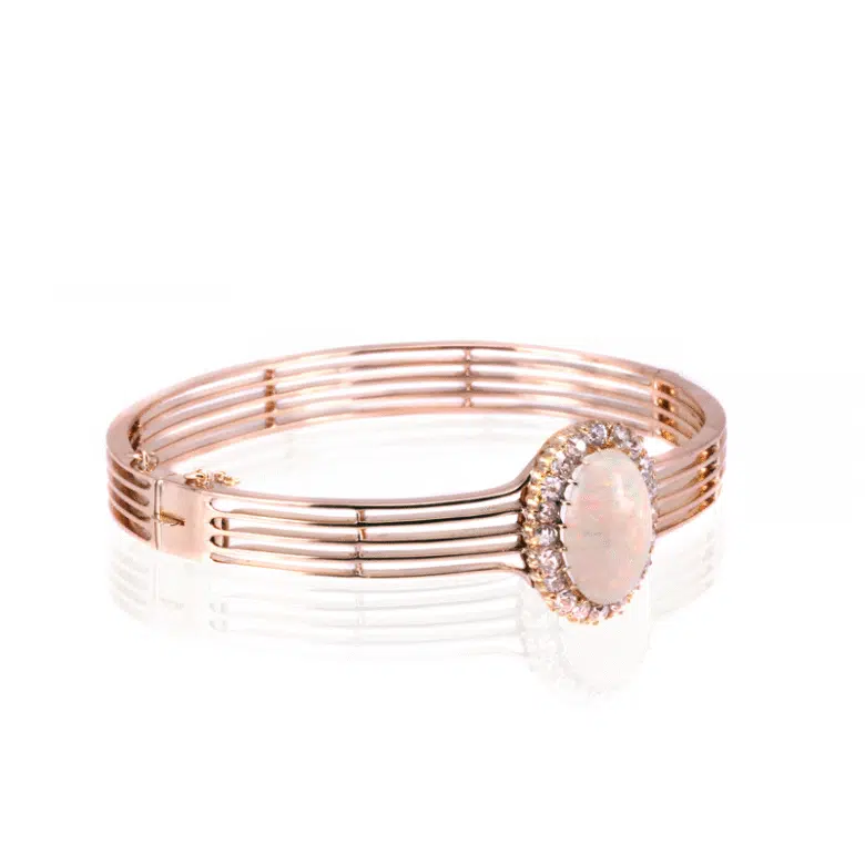 antique opal and diamond bangle