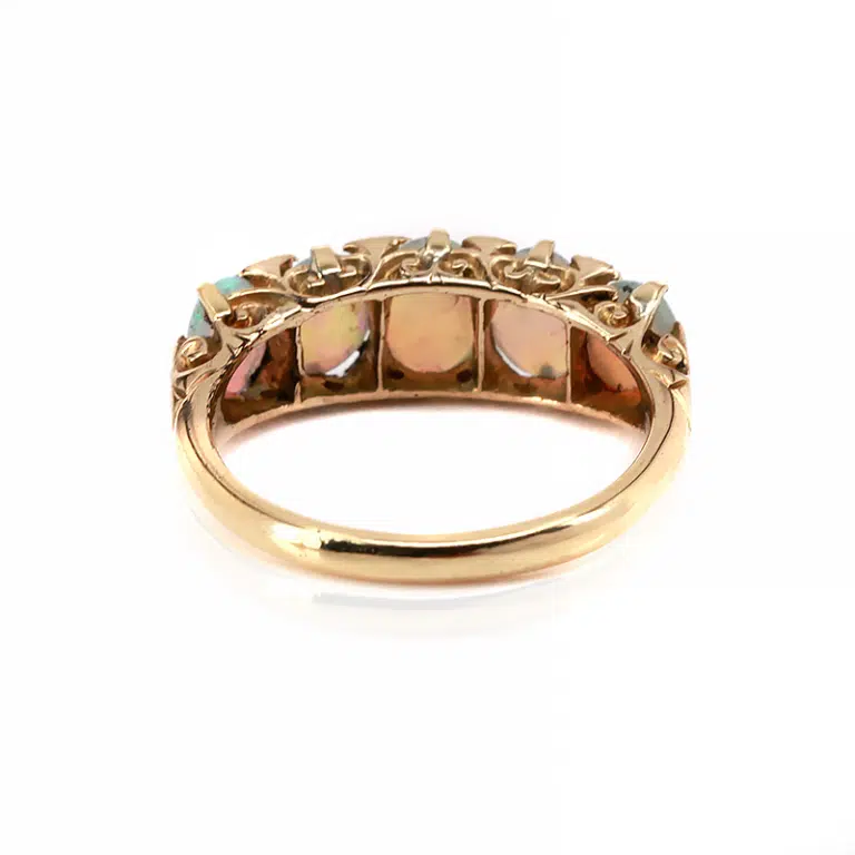 Antique opal and diamond ring