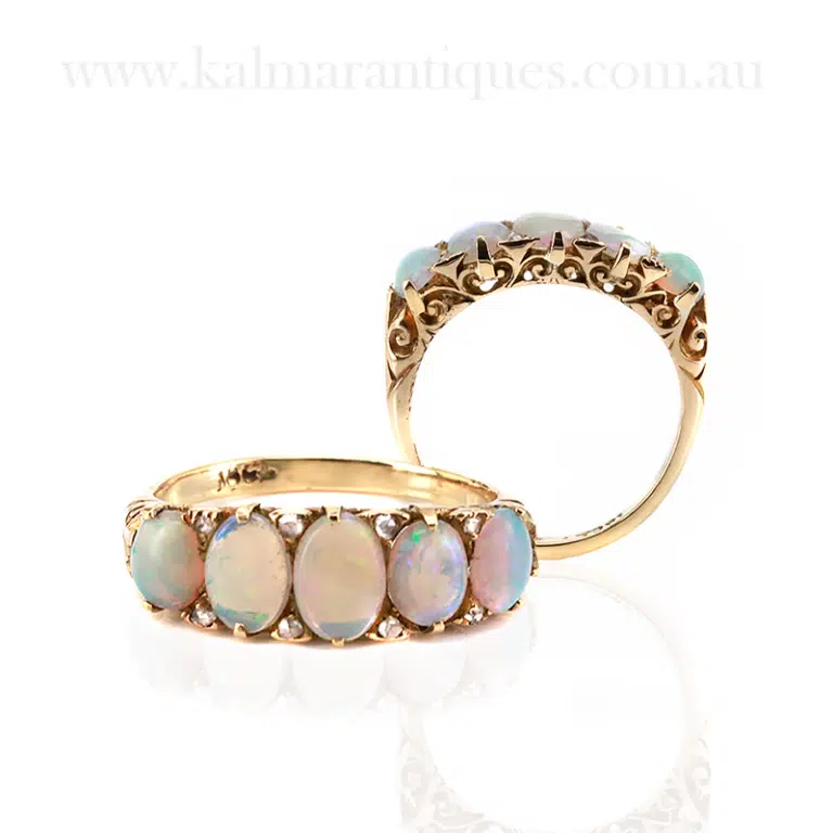 opal and diamond ring