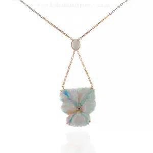 Art Deco opal and diamond necklace