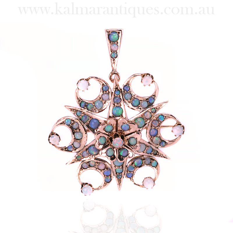 Antique opal pendant and brooch
