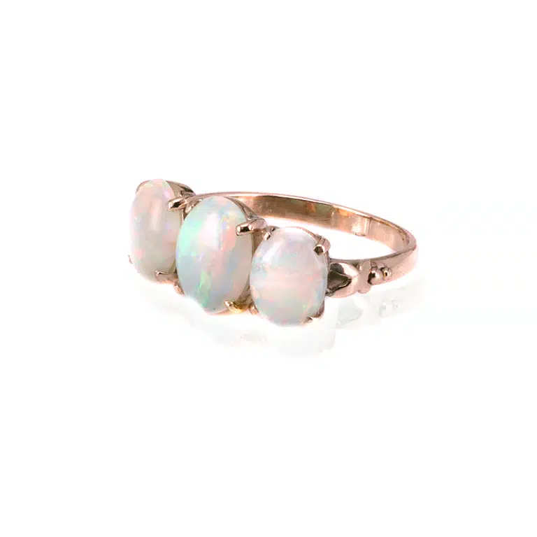 Antique 3 stone opal ring