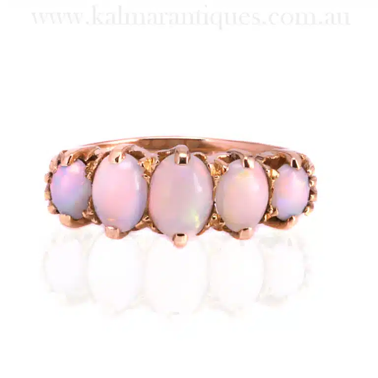 Antique 5 stone opal ring