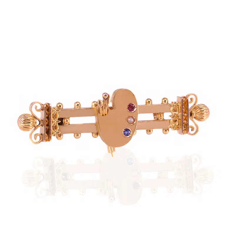 Antique palette brooch