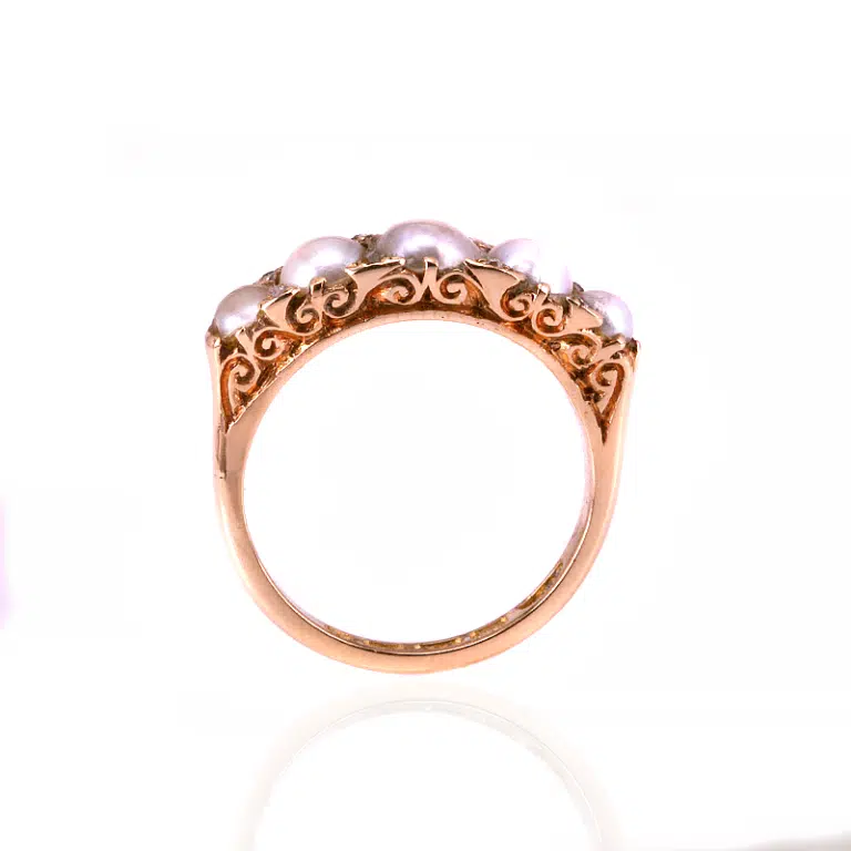 Antique pearl and diamond ring